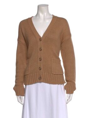 Jenni Kayne Camel V-Neck Button-Front Cardigan